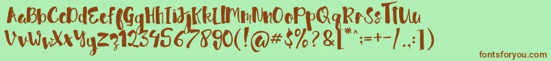 jellysugar Free Demo Font – Brown Fonts on Green Background