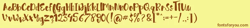 jellysugar Free Demo Font – Brown Fonts on Yellow Background