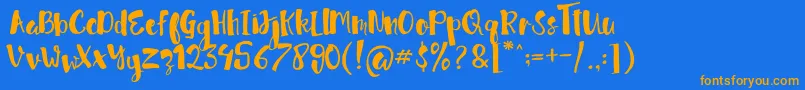 jellysugar Free Demo-Schriftart – Orangefarbene Schriften auf blauem Hintergrund