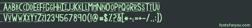 フォントKgmodernmonogram – 黒い背景に緑の文字