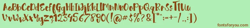 jellysugar Free Demo Font – Brown Fonts on Green Background