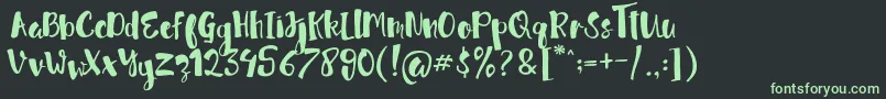 フォントjellysugar Free Demo – 黒い背景に緑の文字