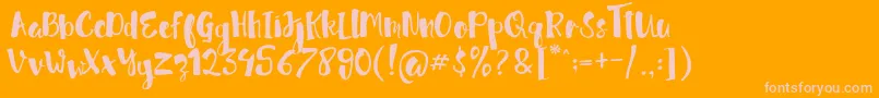 Weitere Informationen zur jellysugar Free Demo-Schriftart jellysugar Free Demo-Schriftart – Rosa Schriften auf orangefarbenem Hintergrund