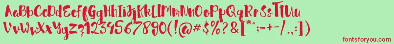 jellysugar Free Demo Font – Red Fonts on Green Background