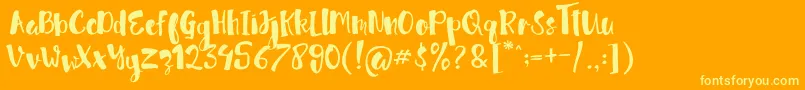 Шрифт jellysugar Free Demo – жёлтые шрифты на оранжевом фоне