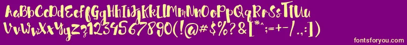 Fonte jellysugar Free Demo – fontes amarelas em um fundo roxo