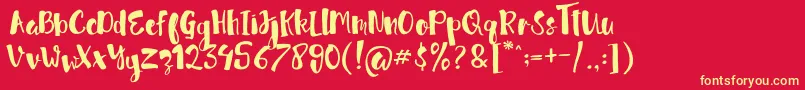 jellysugar Free Demo-Schriftart – Gelbe Schriften auf rotem Hintergrund