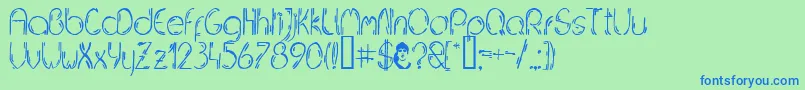 JELUDN   Font – Blue Fonts on Green Background