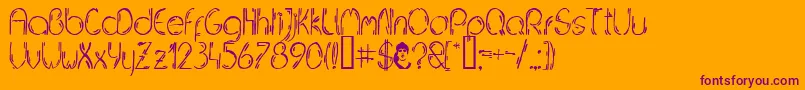 JELUDN   Font – Purple Fonts on Orange Background