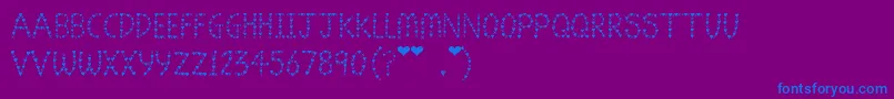 Jen Luvs Ben 4ever-Schriftart – Blaue Schriften auf violettem Hintergrund