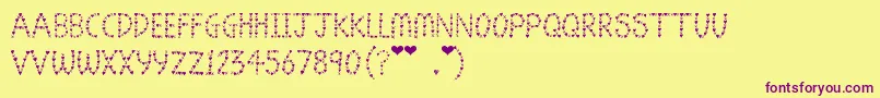 Jen Luvs Ben 4ever-Schriftart – Violette Schriften auf gelbem Hintergrund