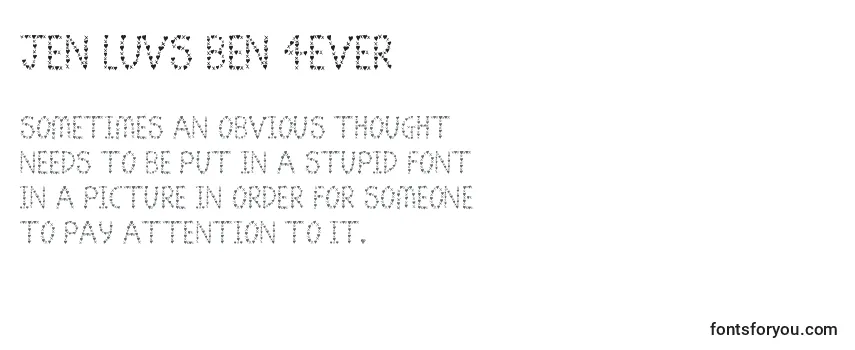 Review of the Jen Luvs Ben 4ever Font