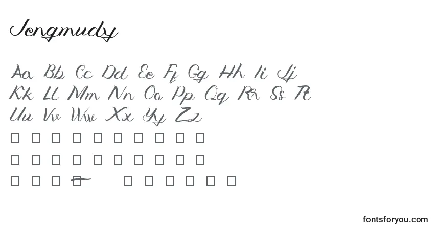 Jengmudy-fontti – aakkoset, numerot, erikoismerkit