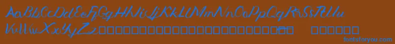 Jengmudy Font – Blue Fonts on Brown Background