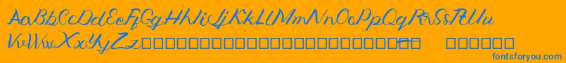 Jengmudy Font – Blue Fonts on Orange Background