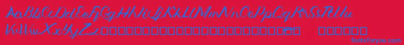 Jengmudy Font – Blue Fonts on Red Background