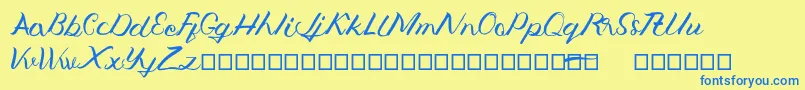 Jengmudy Font – Blue Fonts on Yellow Background