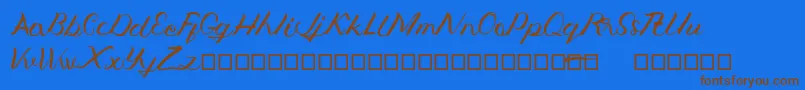 Jengmudy Font – Brown Fonts on Blue Background