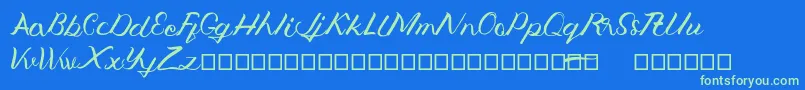 Jengmudy Font – Green Fonts on Blue Background