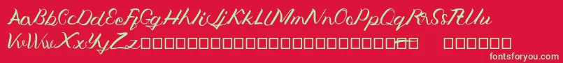 Jengmudy Font – Green Fonts on Red Background