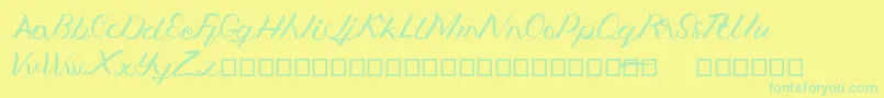 Jengmudy Font – Green Fonts on Yellow Background