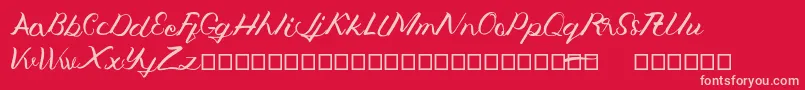 Jengmudy Font – Pink Fonts on Red Background