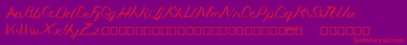 フォントJengmudy – 紫の背景に赤い文字
