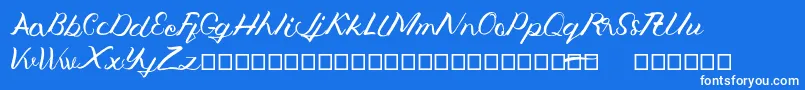 フォントJengmudy – 青い背景に白い文字