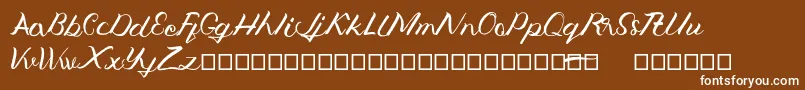 フォントJengmudy – 茶色の背景に白い文字
