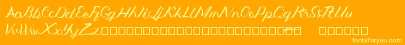 Jengmudy Font – Yellow Fonts on Orange Background