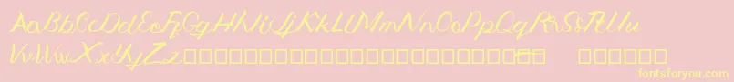 Jengmudy Font – Yellow Fonts on Pink Background