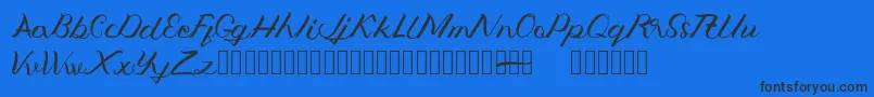 Jengmudy-Schriftart – Schwarze Schriften auf blauem Hintergrund