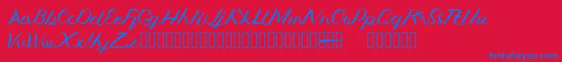 Jengmudy Font – Blue Fonts on Red Background