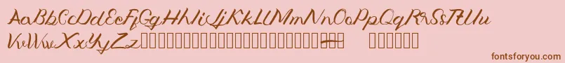 Jengmudy-Schriftart – Braune Schriften auf rosa Hintergrund