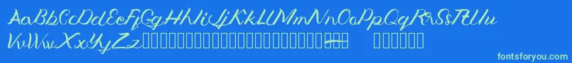 Jengmudy Font – Green Fonts on Blue Background