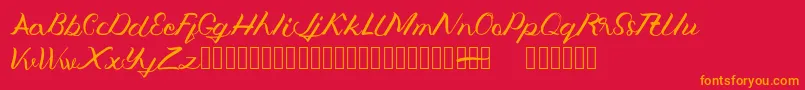 Jengmudy Font – Orange Fonts on Red Background