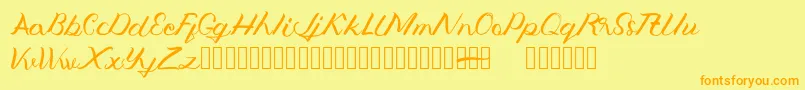 Jengmudy-Schriftart – Orangefarbene Schriften auf gelbem Hintergrund