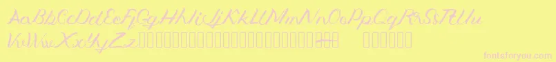 Jengmudy-Schriftart – Rosa Schriften auf gelbem Hintergrund