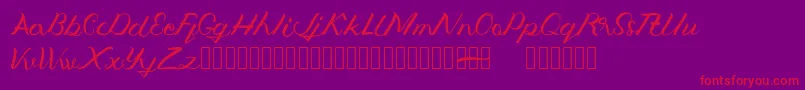 Jengmudy-Schriftart – Rote Schriften auf violettem Hintergrund