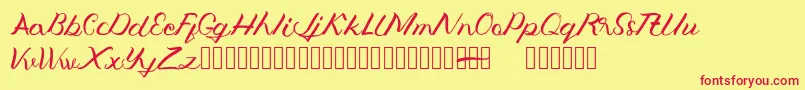 Jengmudy Font – Red Fonts on Yellow Background