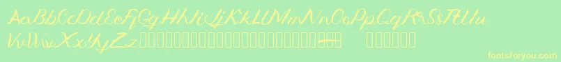 Jengmudy Font – Yellow Fonts on Green Background