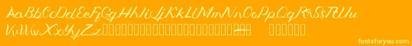 Jengmudy-Schriftart – Gelbe Schriften auf orangefarbenem Hintergrund