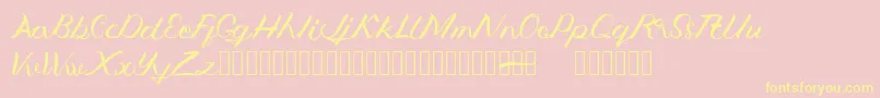 Jengmudy-Schriftart – Gelbe Schriften auf rosa Hintergrund