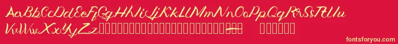 Jengmudy Font – Yellow Fonts on Red Background