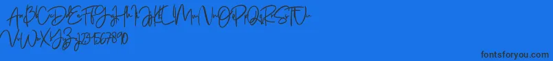 Jenifa free Font – Black Fonts on Blue Background