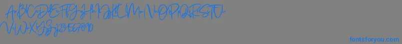 Jenifa free Font – Blue Fonts on Gray Background