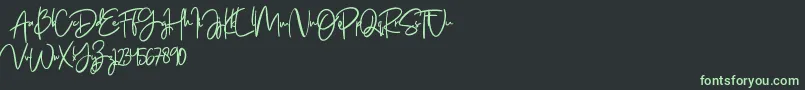Jenifa free Font – Green Fonts on Black Background