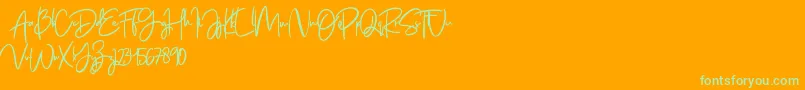 Jenifa free Font – Green Fonts on Orange Background