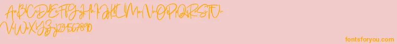Jenifa free Font – Orange Fonts on Pink Background