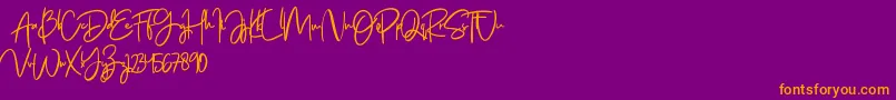 Jenifa free Font – Orange Fonts on Purple Background